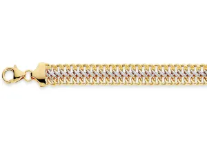 9ct Gold Two Tone Silver Infused Link Necklace