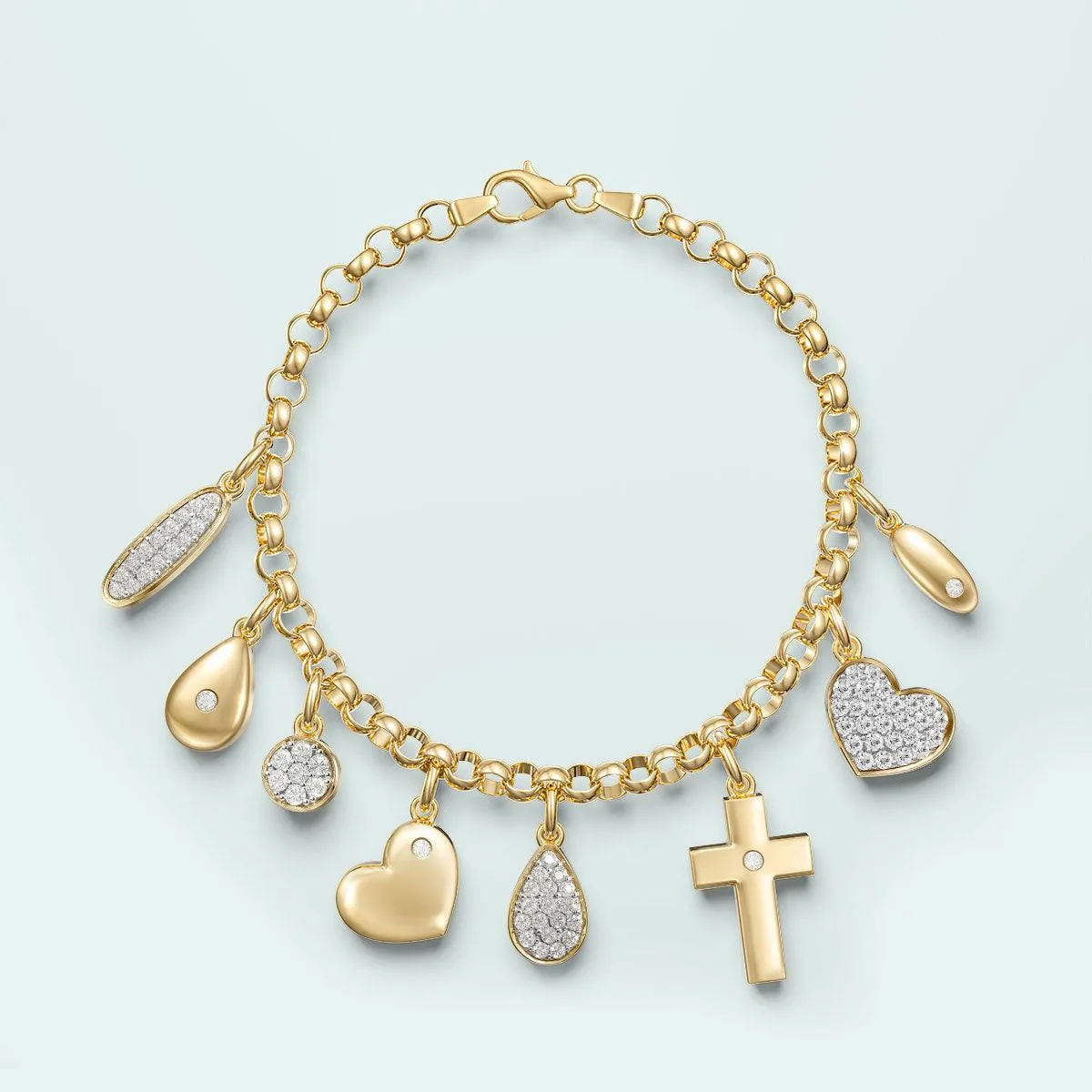 9k Yellow Gold Chic Diamond Charm