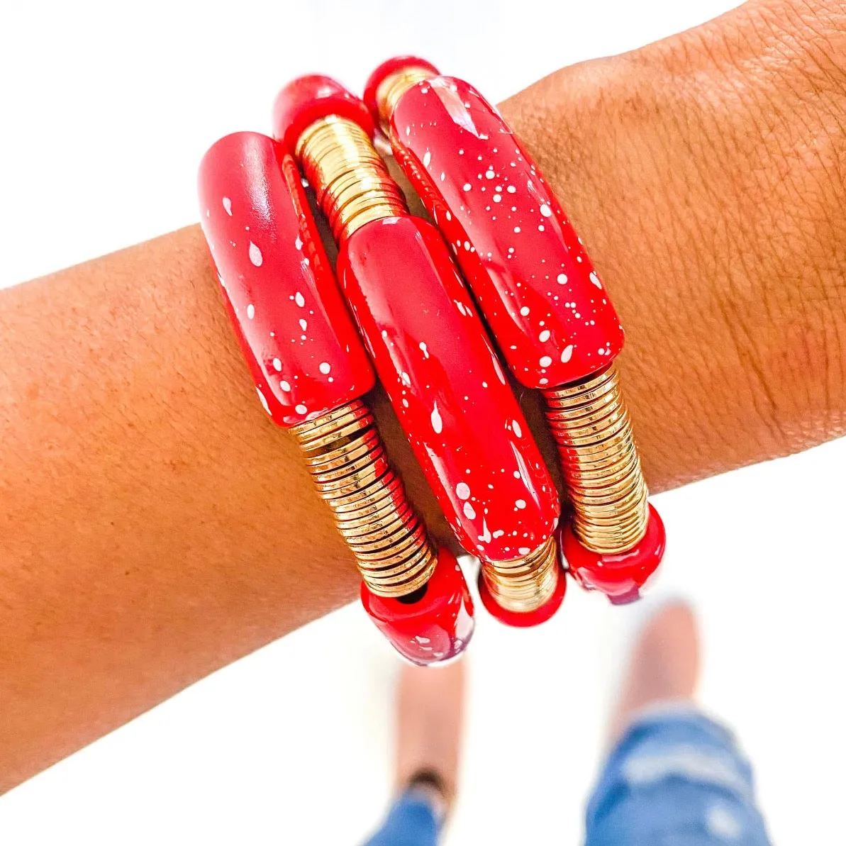 Acrylic Tube Bamboo Bracelet