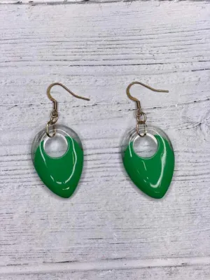 Alisha D Dangle Resin Teardrop Green Earrings