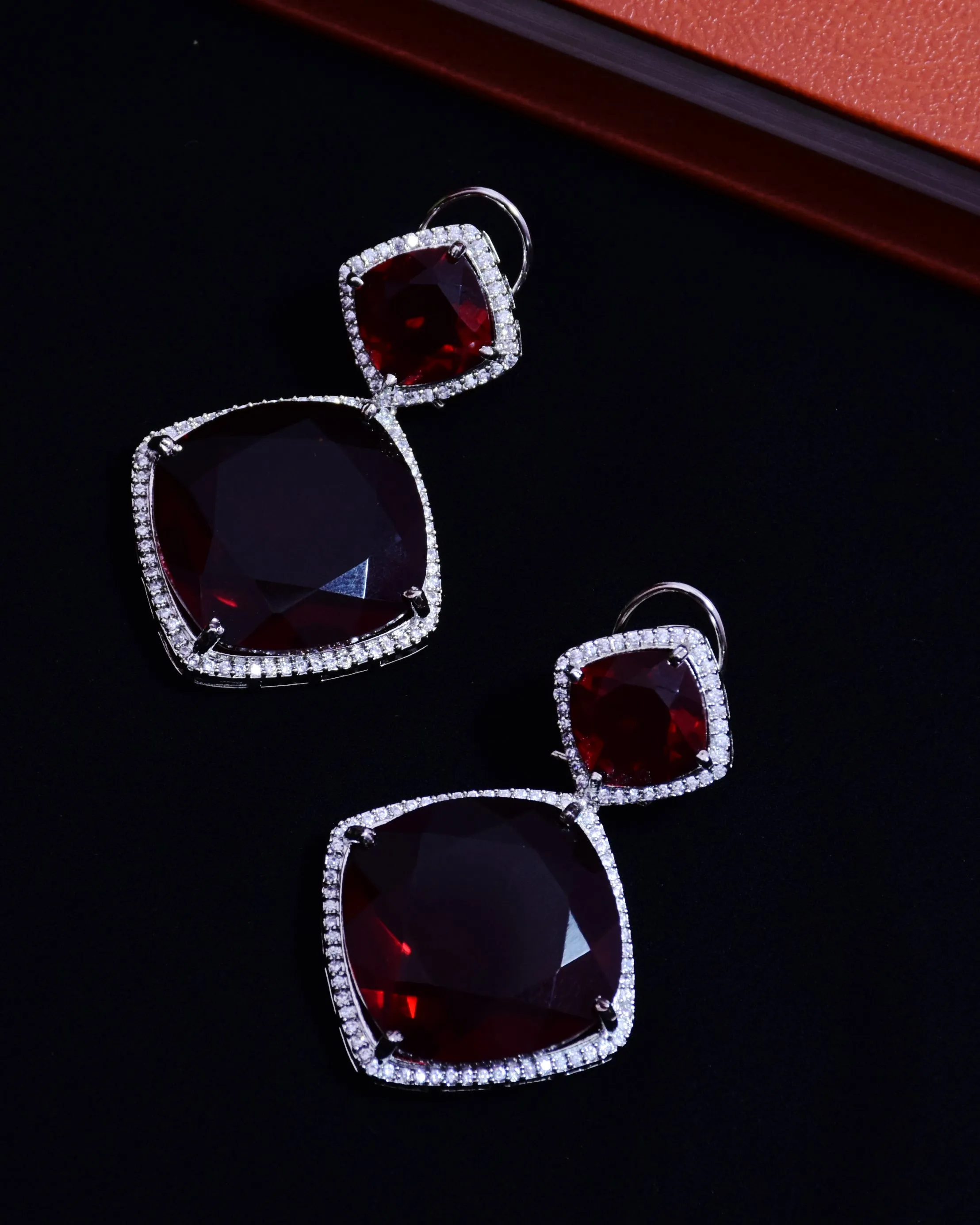 American Diamond Earrings With Stone