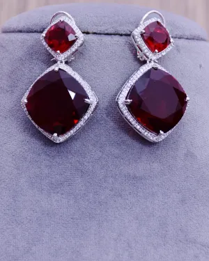 American Diamond Earrings With Stone