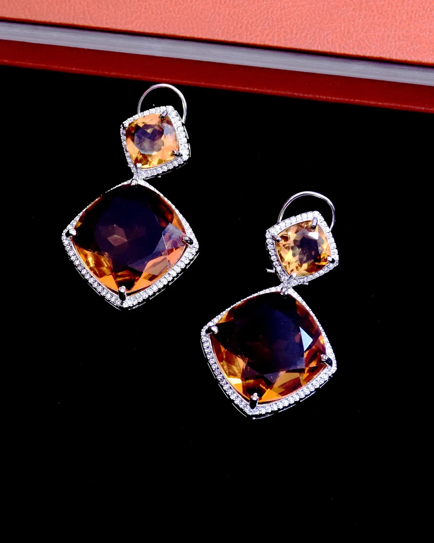 American Diamond Earrings With Stone