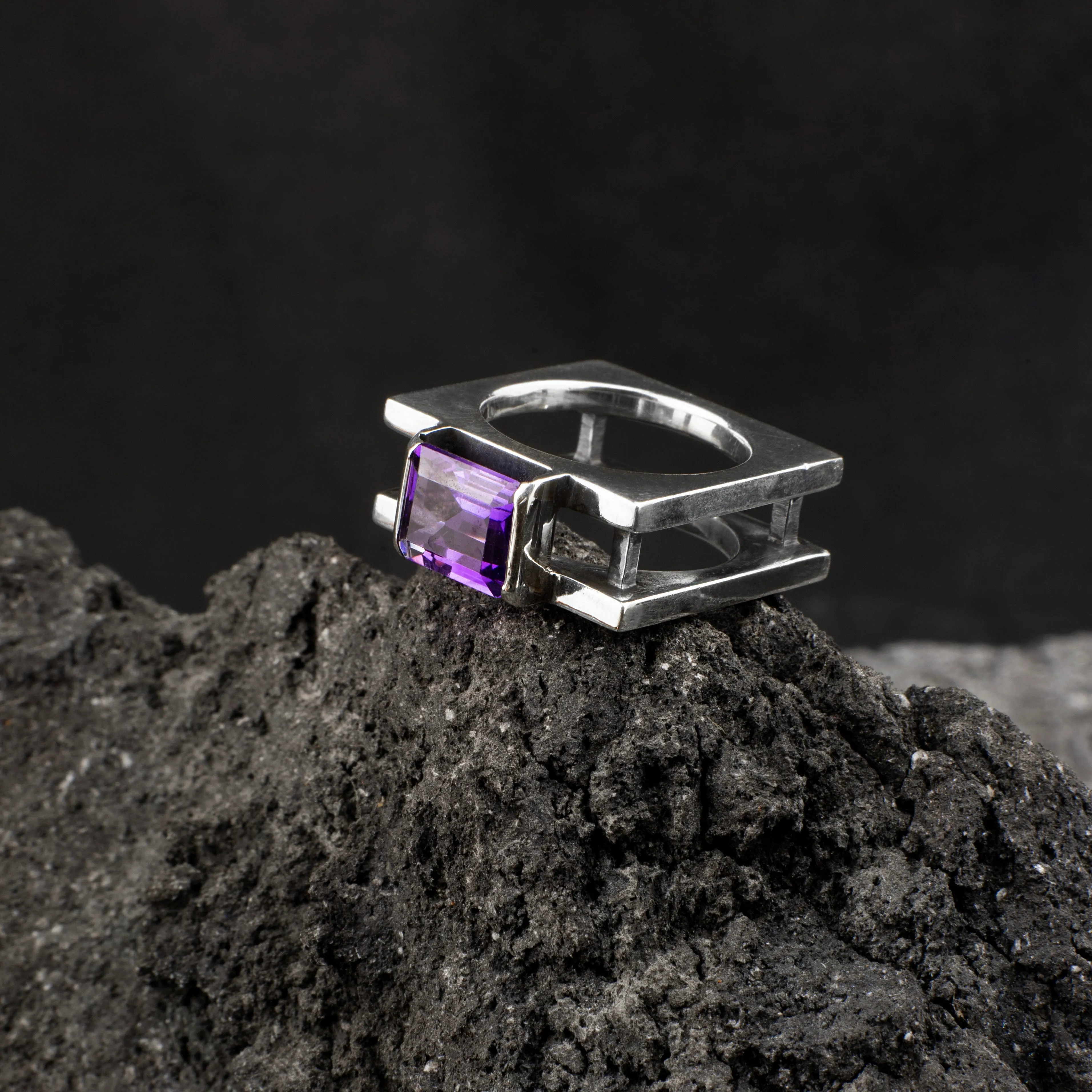 Amethyst Double Square ring