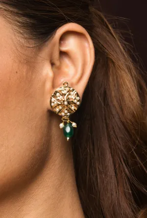 Amya Jadau Green Earrings
