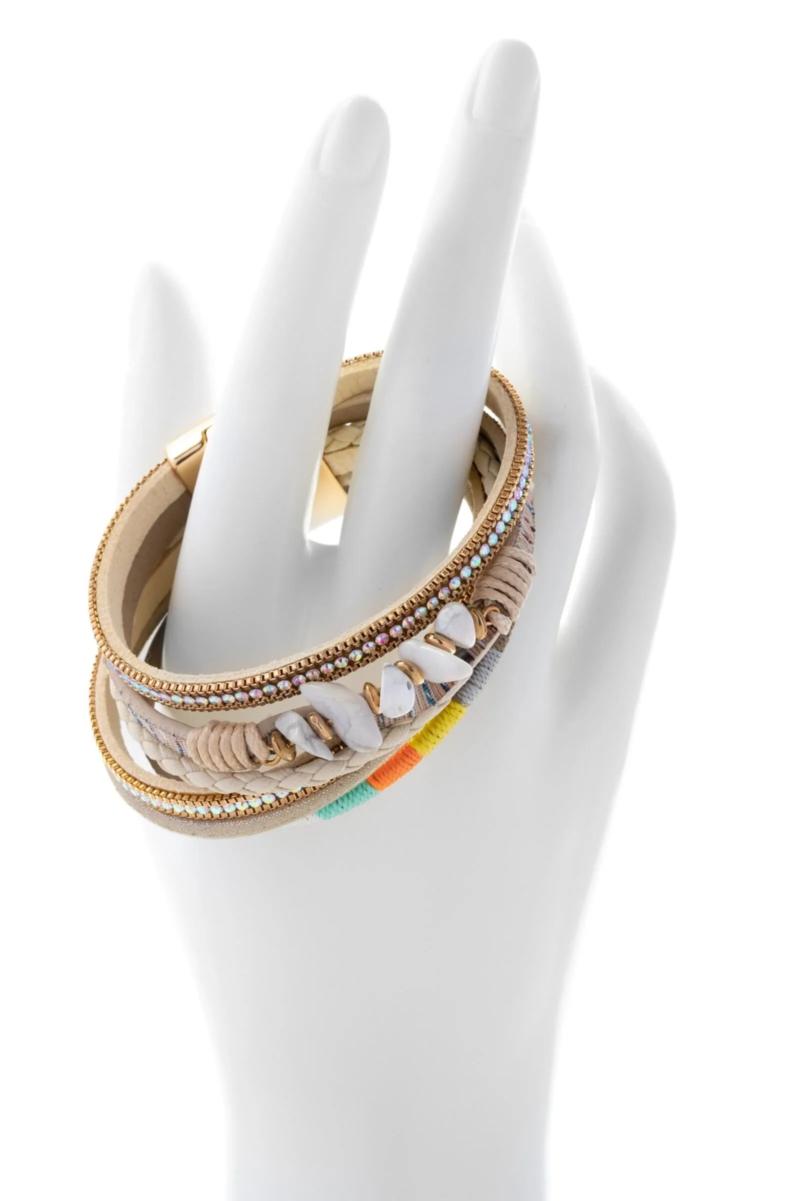 Angled Stone Adorned Bracelet