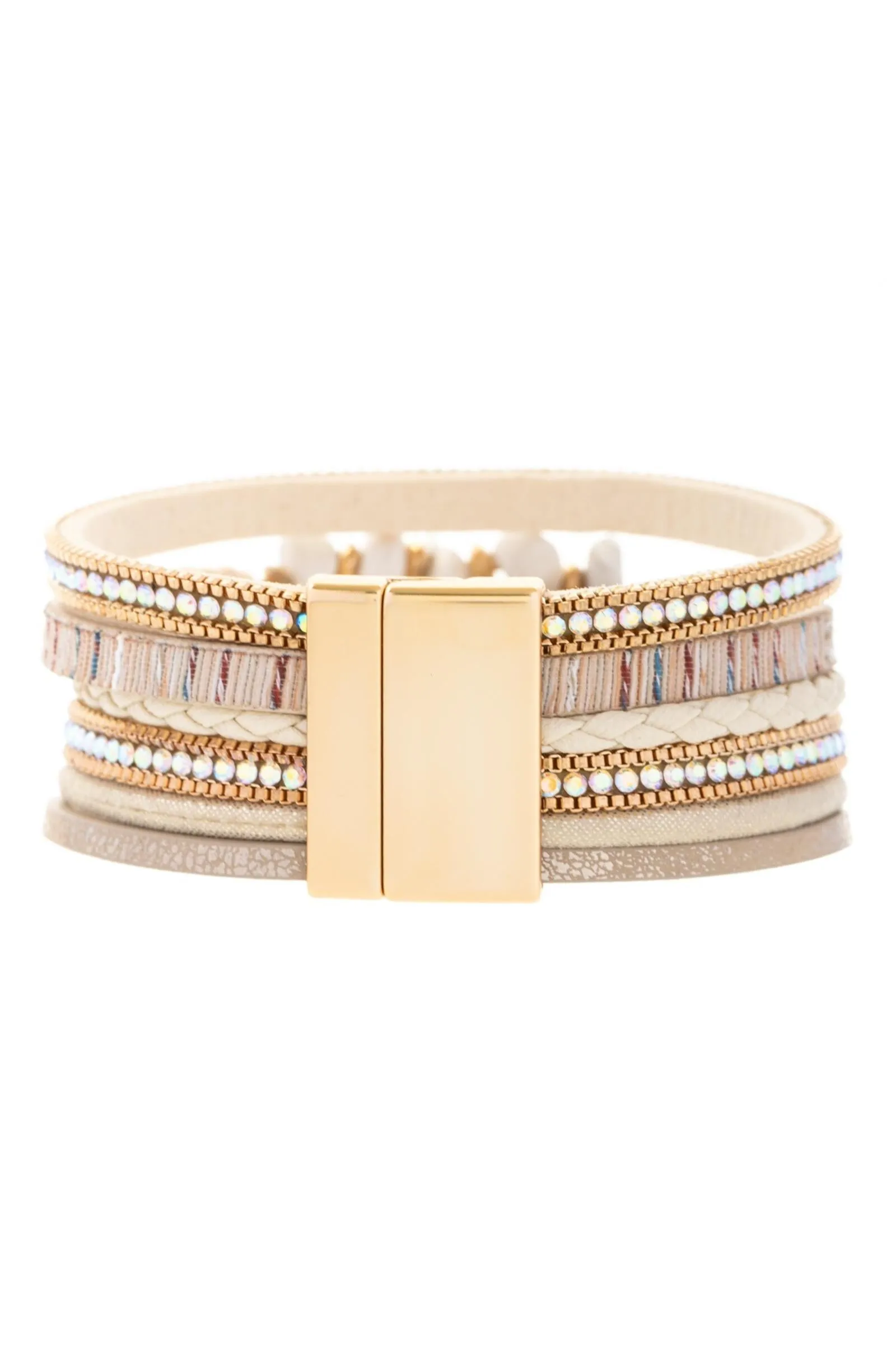 Angled Stone Adorned Bracelet