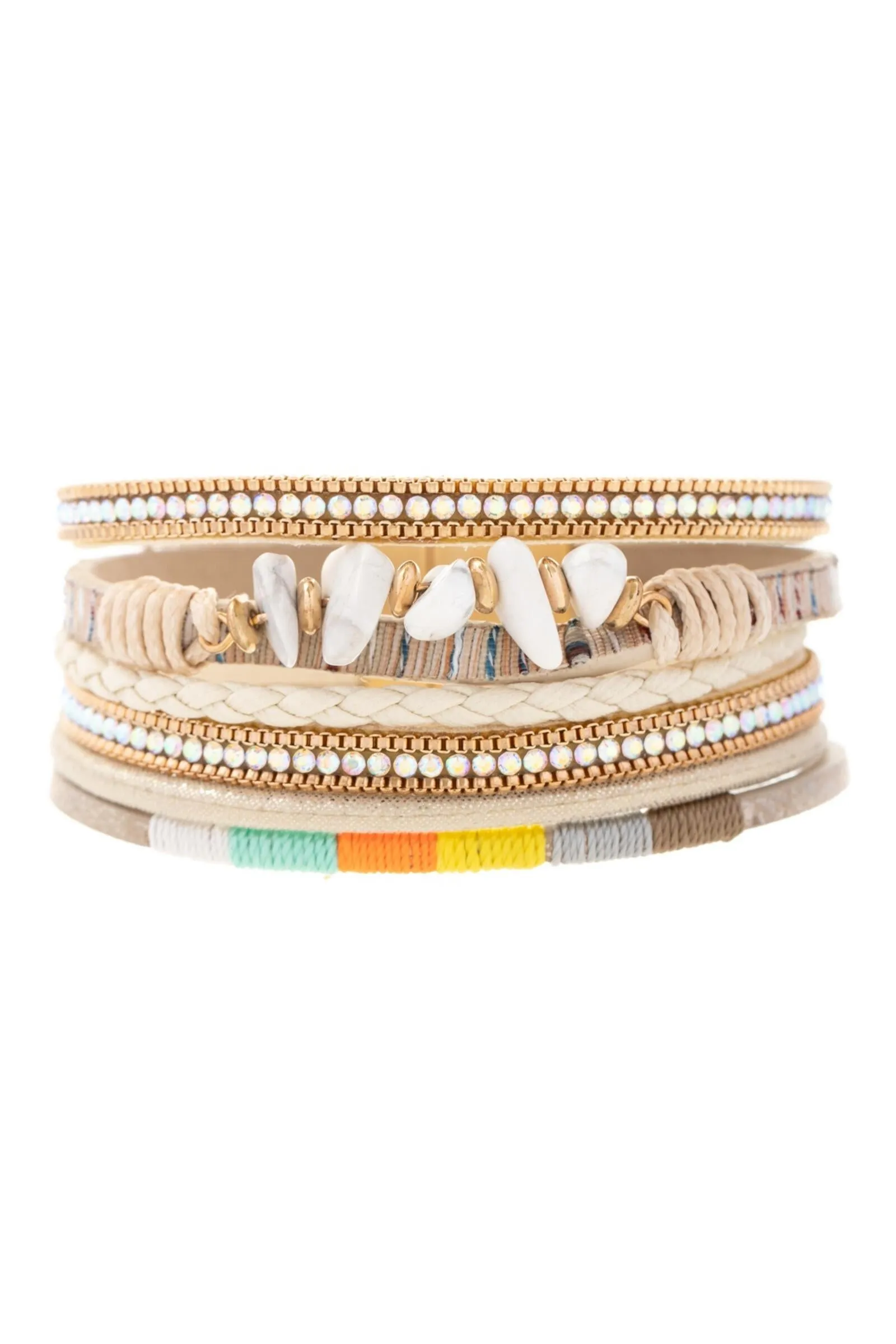 Angled Stone Adorned Bracelet