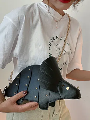 Animal Shape Chains Rivet Zipper Crossbody Bags Animal Shape Chains Rivet Zipper Crossbody Bags