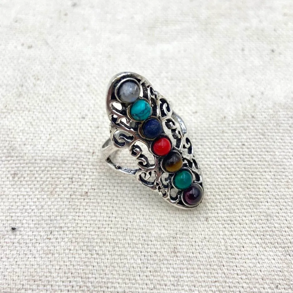 Antique Chakra Crystal Ring