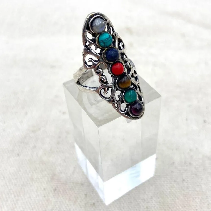 Antique Chakra Crystal Ring