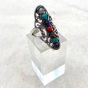 Antique Chakra Crystal Ring
