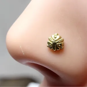 Antique gold finish brass nose stud