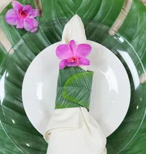 Banana Leaf Napkin Rings Set of 6