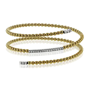 Bangle in 18k Gold with Diamonds LB2166-Y WHITE 18K X 2T