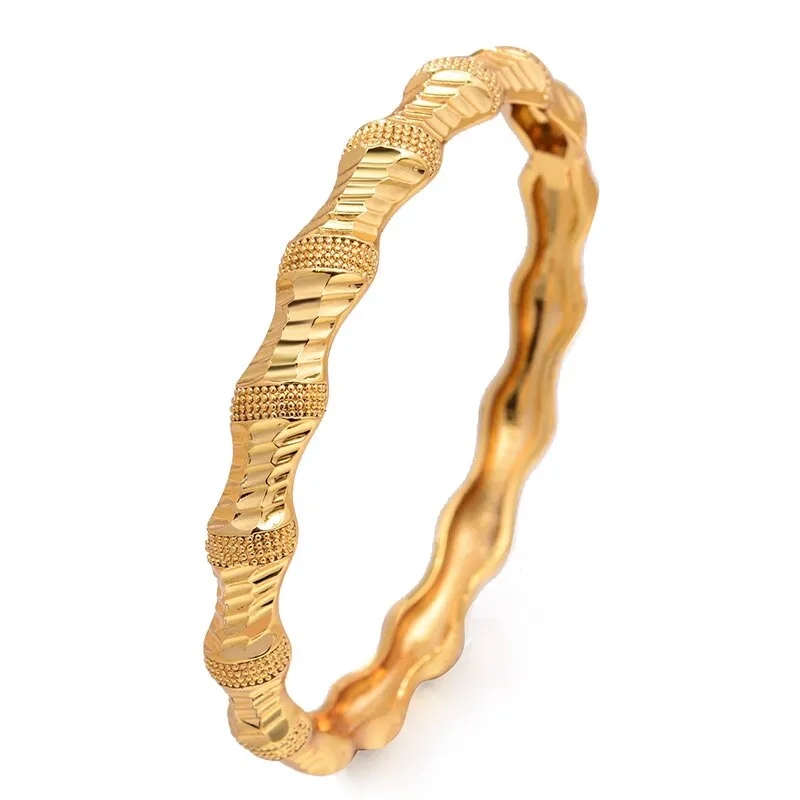 Bangles 1pcs/lot Gold color Bangles for Women bending Bracelet