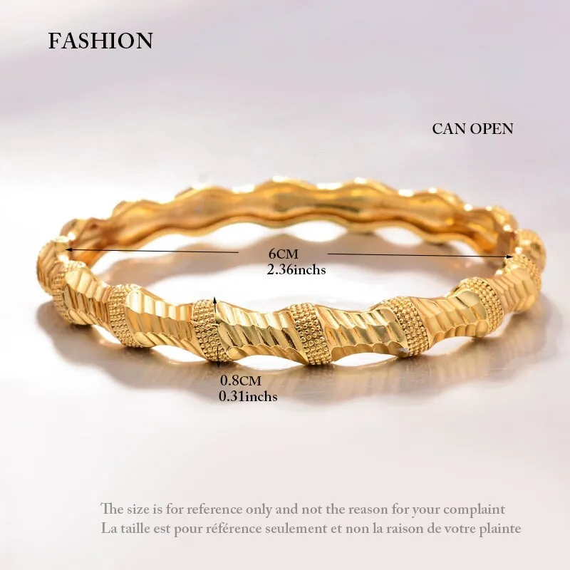 Bangles 1pcs/lot Gold color Bangles for Women bending Bracelet