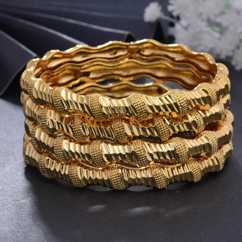 Bangles 1pcs/lot Gold color Bangles for Women bending Bracelet