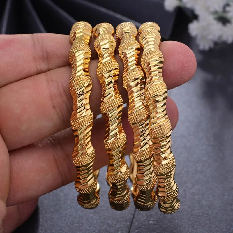 Bangles 1pcs/lot Gold color Bangles for Women bending Bracelet