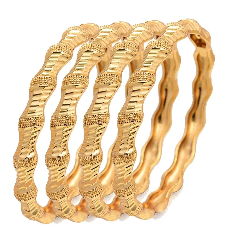 Bangles 1pcs/lot Gold color Bangles for Women bending Bracelet