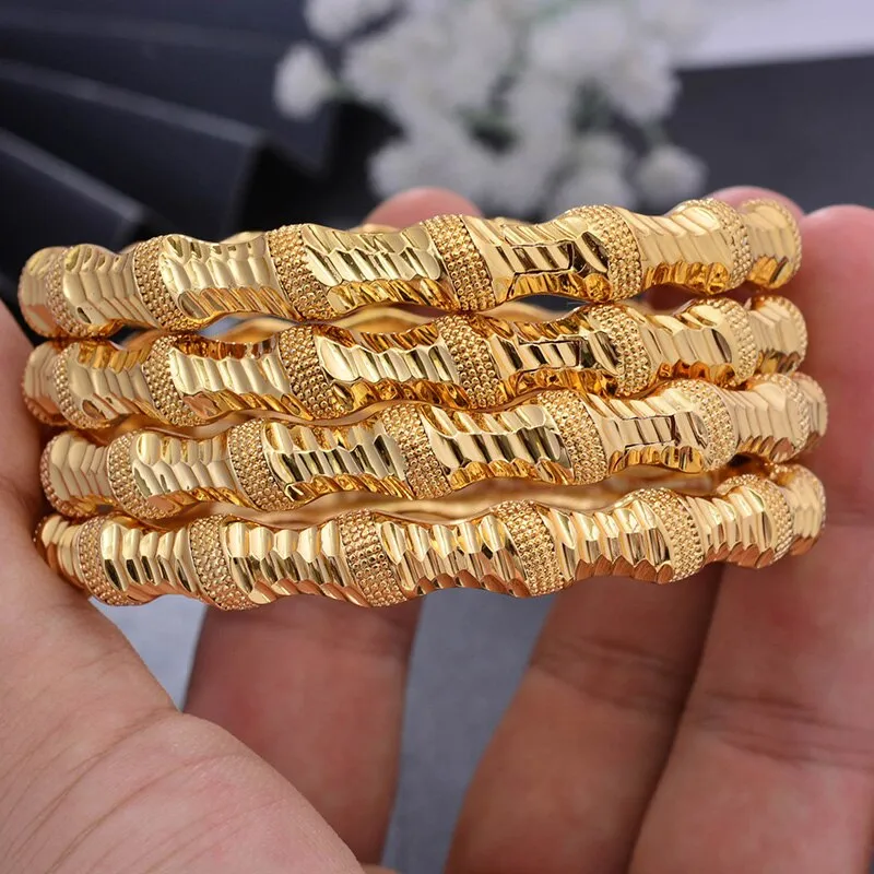 Bangles 1pcs/lot Gold color Bangles for Women bending Bracelet