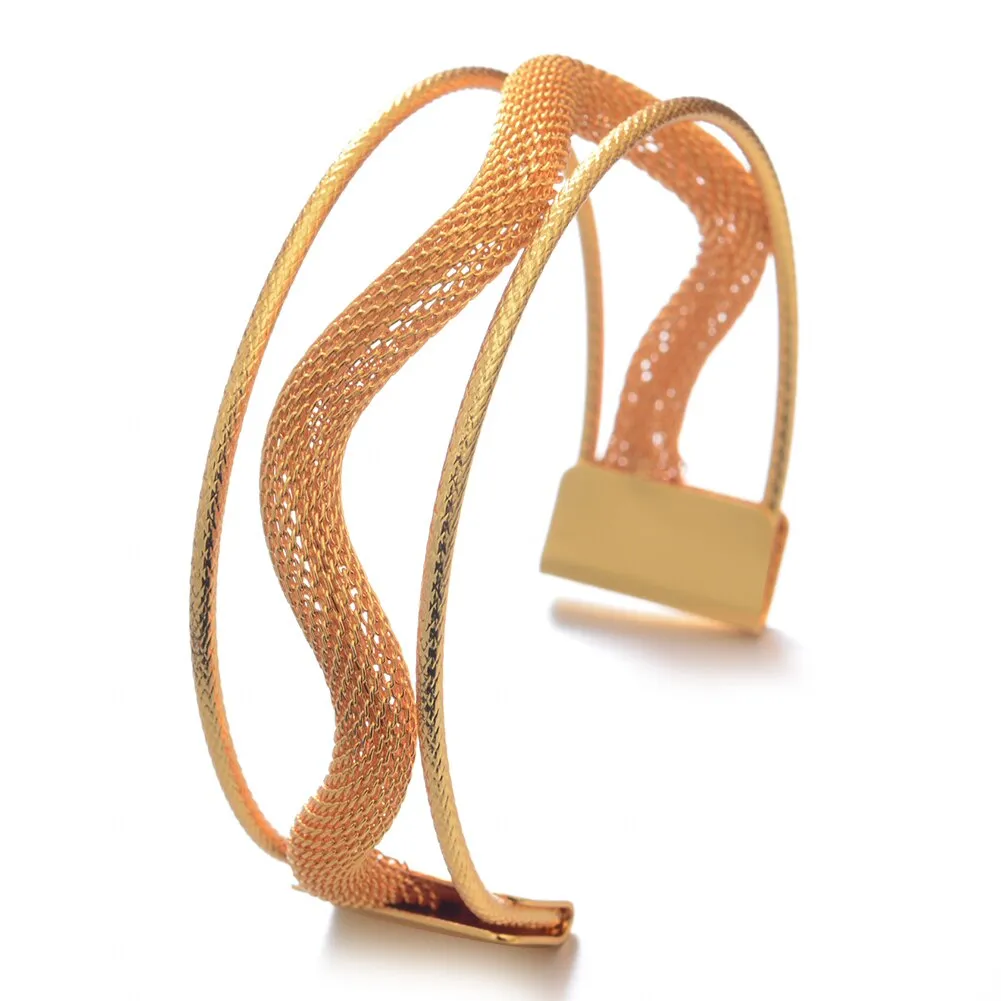 Bangles 24K Top Quality Dubai Gold Color Cuff  Bangles for Women