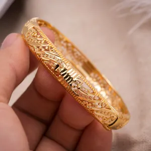Bangles African Dubai Wedding Bangles Style Stripe Bangle Bracelet Women
