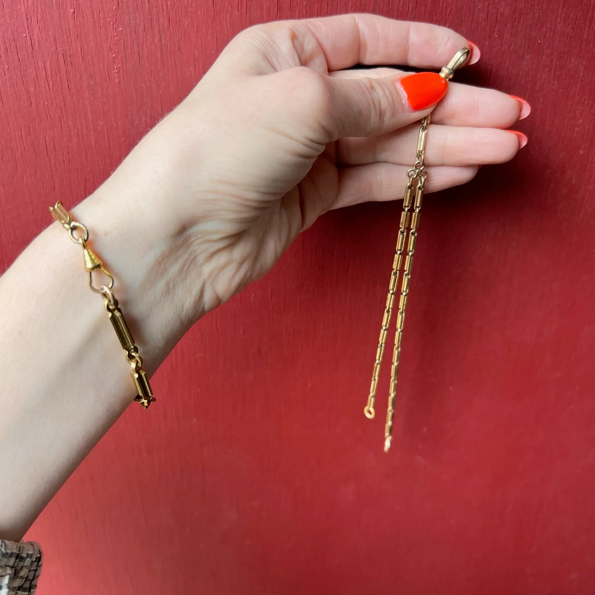 Bar Link Chain Convertible Necklace/Bracelet Combo