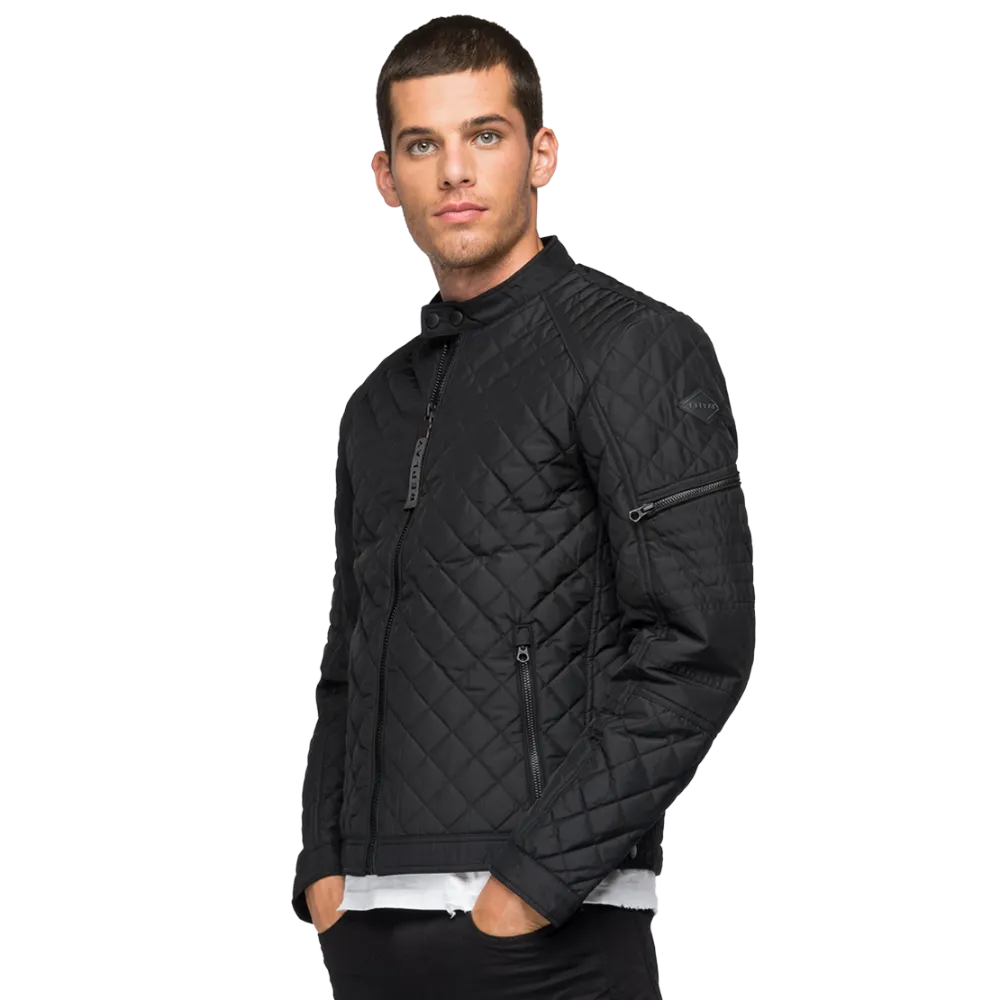 Biker Quilted Jacket Black