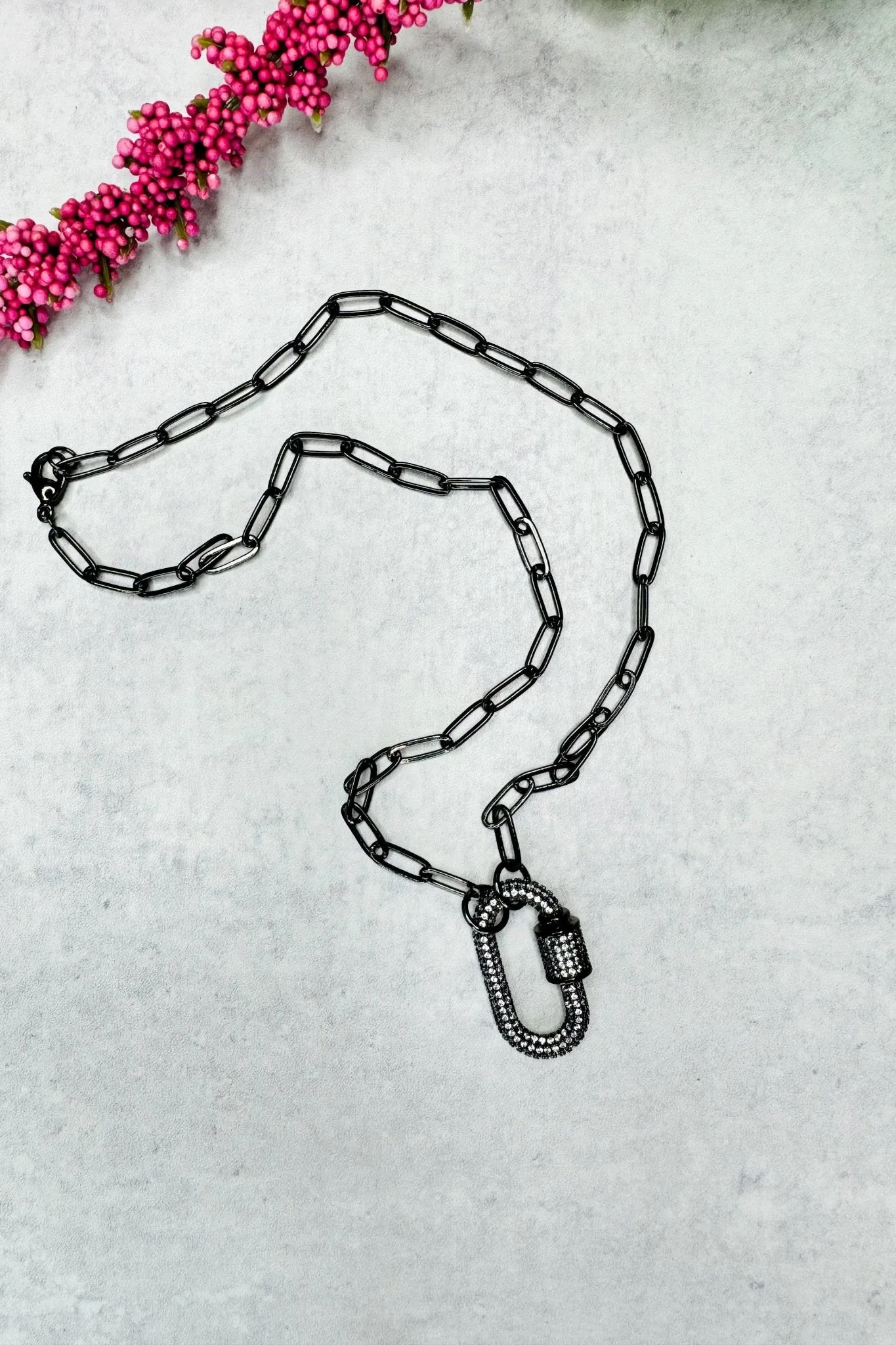 Black Luxe Charm Necklace