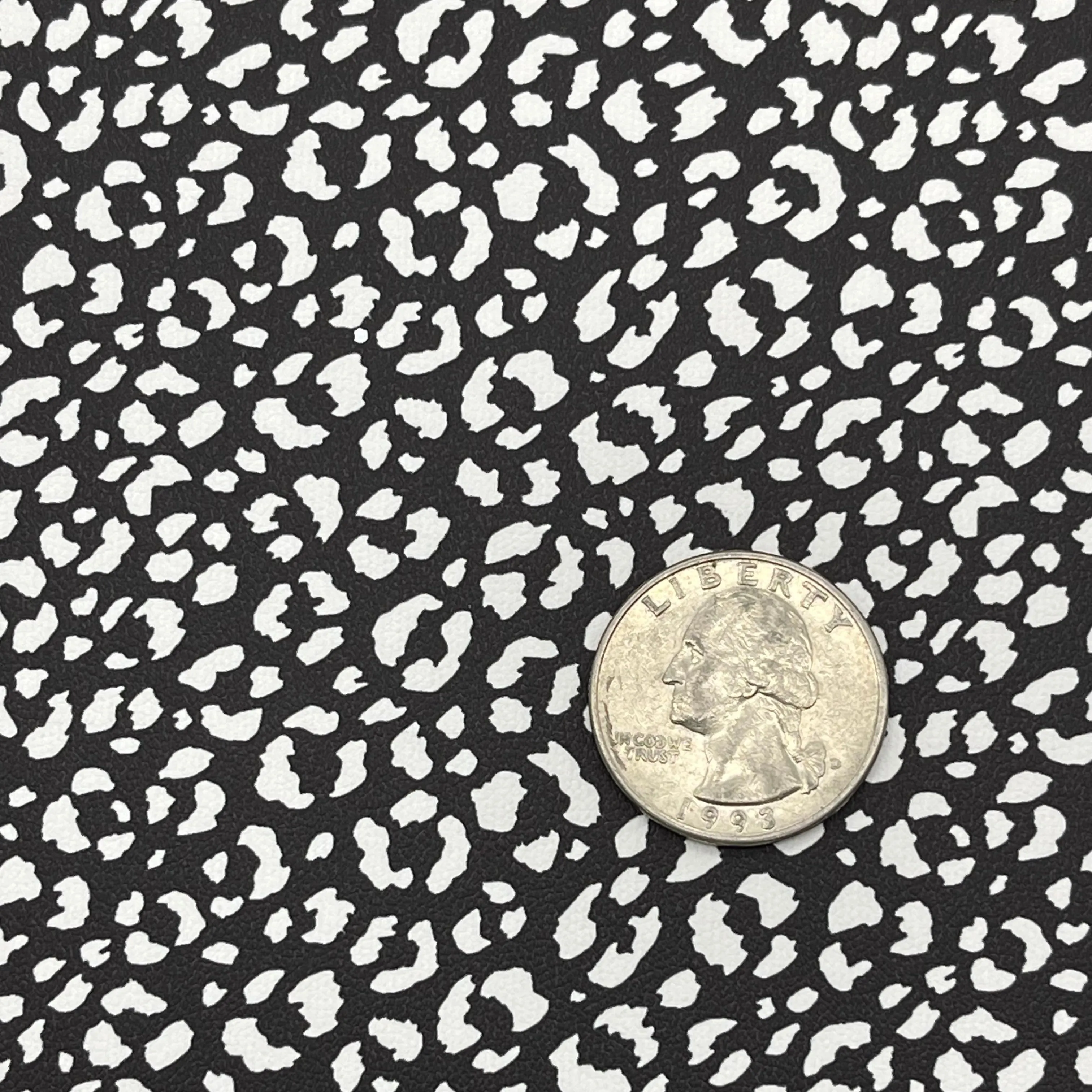 BLACK LUXE LEOPARD - Custom Printed Smooth Faux Leather