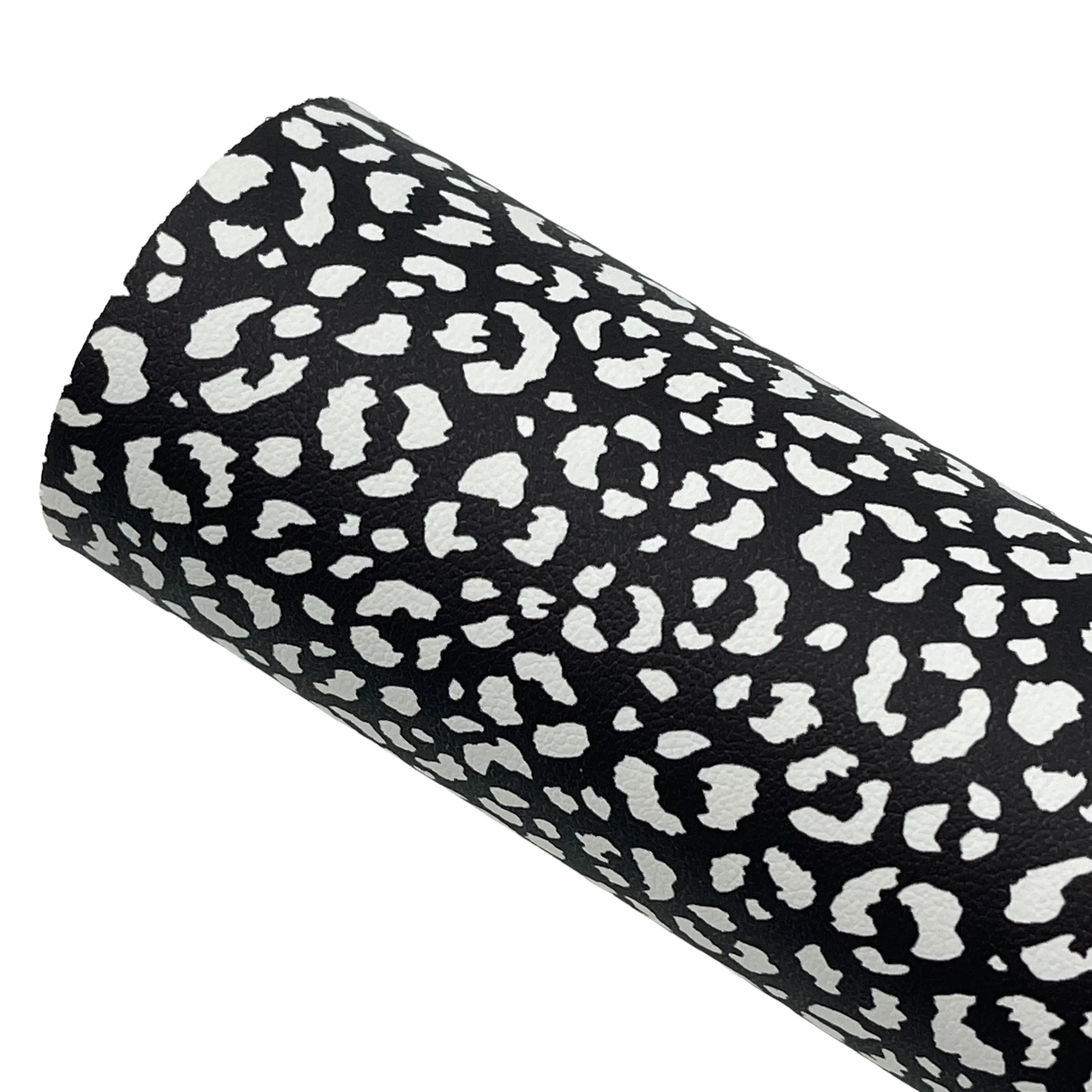 BLACK LUXE LEOPARD - Custom Printed Smooth Faux Leather