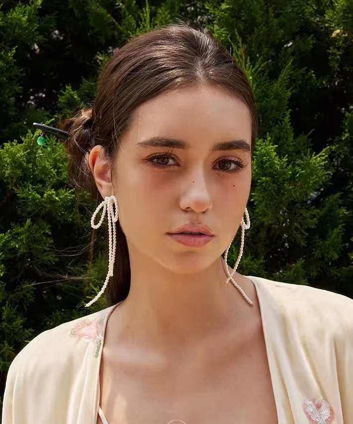 Bow Dance Two-Tone Bow Earrings