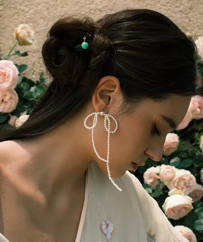 Bow Dance Two-Tone Bow Earrings