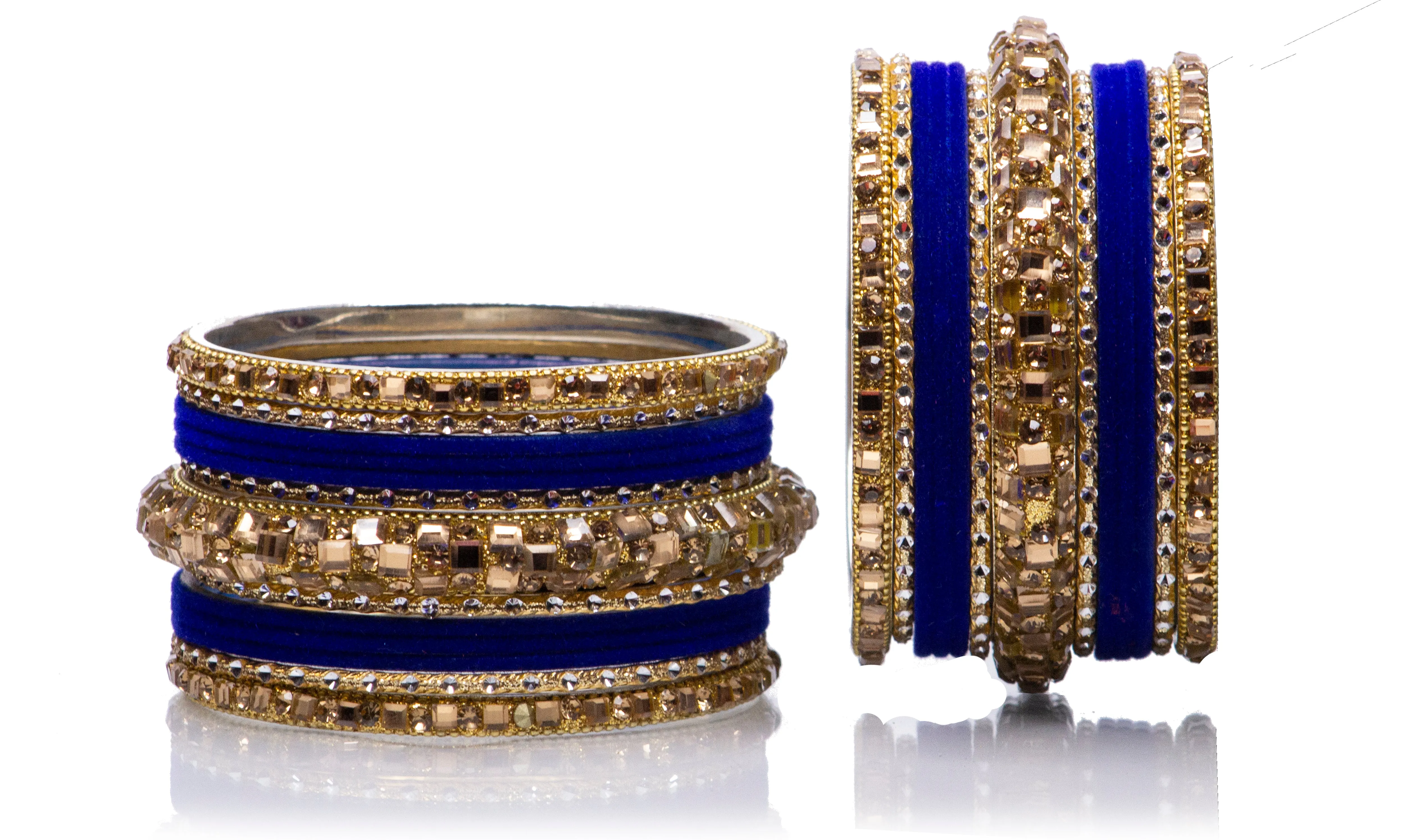 Bridal Kundan Bangles Set Plain Metal Charm Bracelet For Women Indian- Partywear