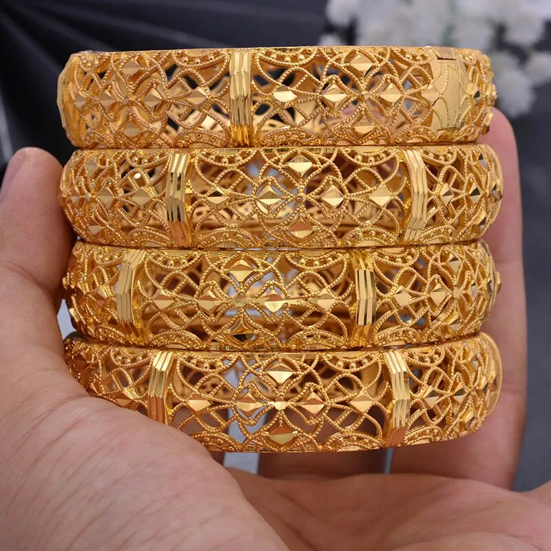 Bride Ethiopian Jewelry Dubai Gold Color Bangles For Women