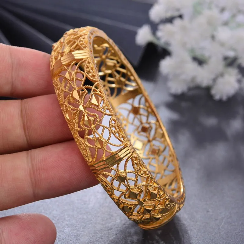 Bride Ethiopian Jewelry Dubai Gold Color Bangles For Women