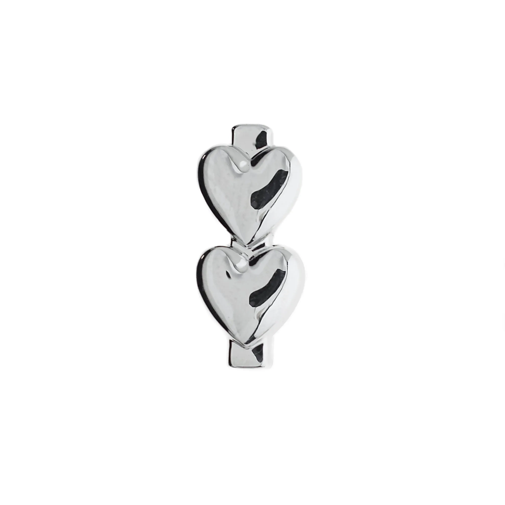 Buckle Up Rose Gold Two Hearts Charm