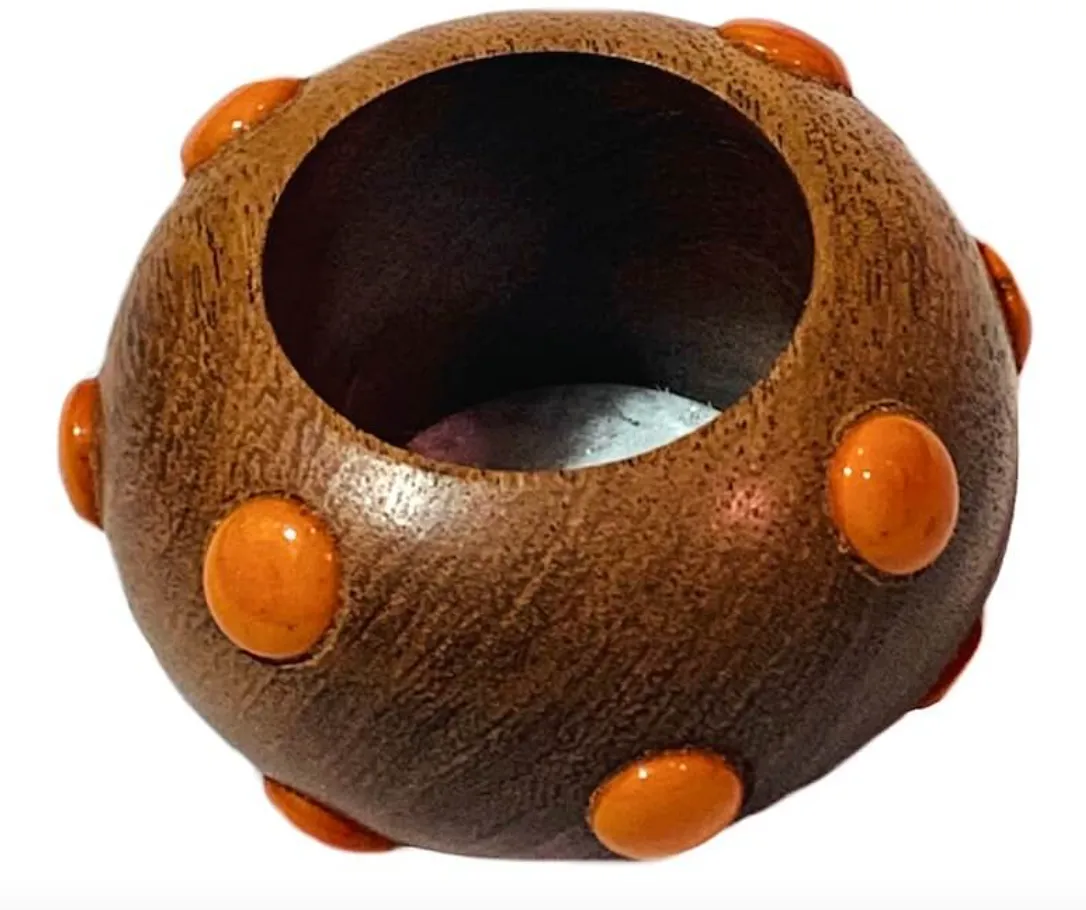 Candy Dot Napkin Ring Orange Set of 4