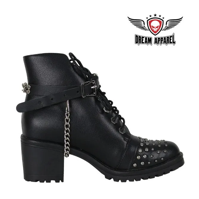 Chrome/Red Heart and Rose Boot Chain