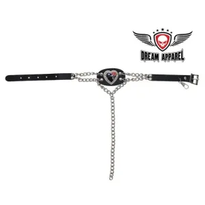 Chrome/Red Heart and Rose Boot Chain