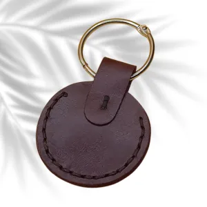 Circle Leather Keychain - Voilet