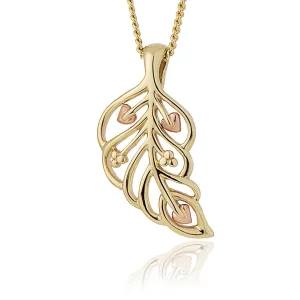 Clogau Debutante 9ct Yellow Gold Feather Necklace