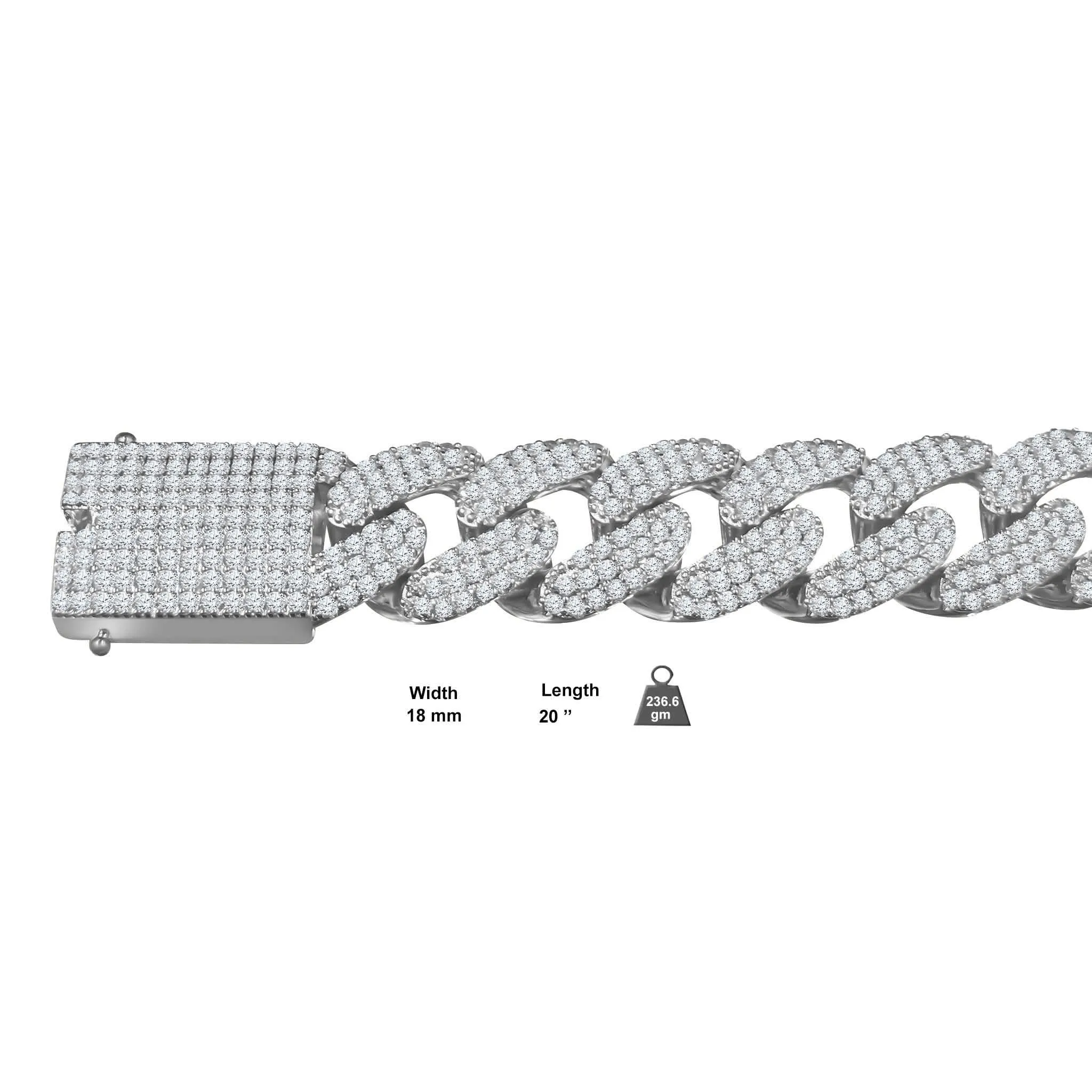 COLT 12 MM Sterling Silver Cuban Chain - Statement of Luxury