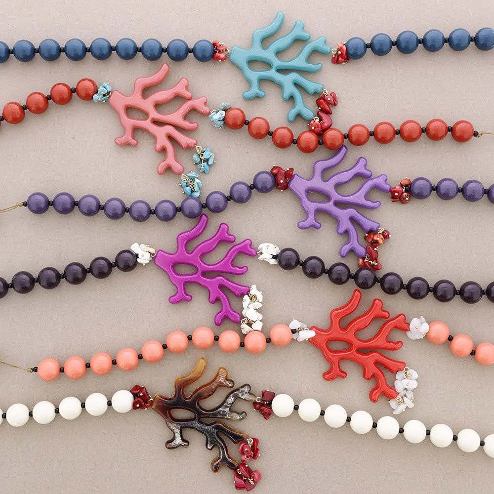Coral Necklace In Turquoise & Teal