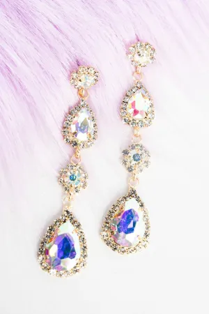 Crystal Avenue Delphine Crystal Teardrop Goldtone Earrings