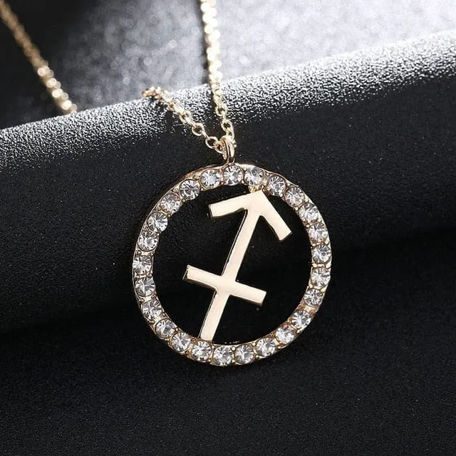 Crystal Zodiac Sign Necklaces 12 Constellations