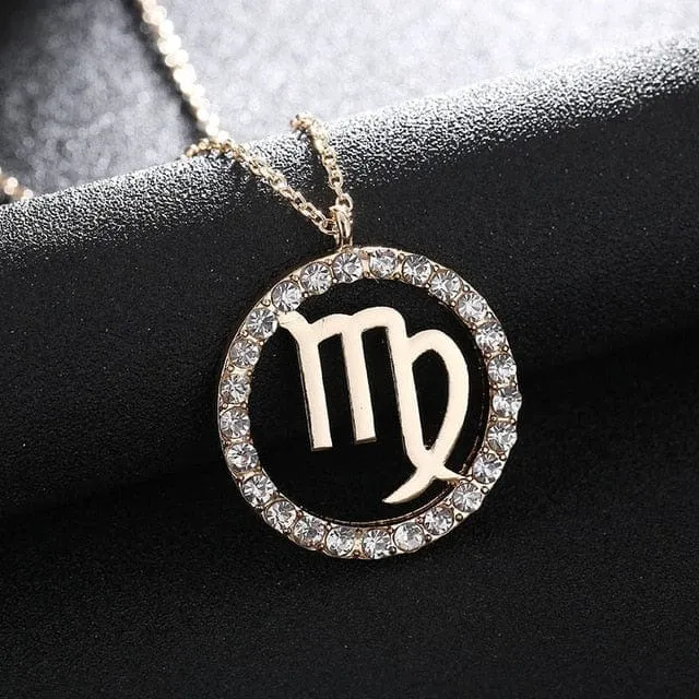 Crystal Zodiac Sign Necklaces 12 Constellations
