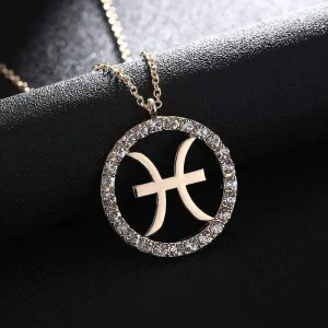 Crystal Zodiac Sign Necklaces 12 Constellations