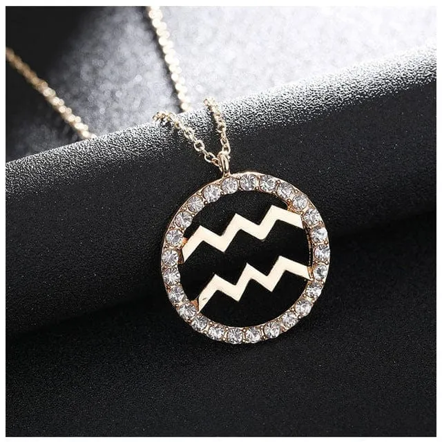 Crystal Zodiac Sign Necklaces 12 Constellations